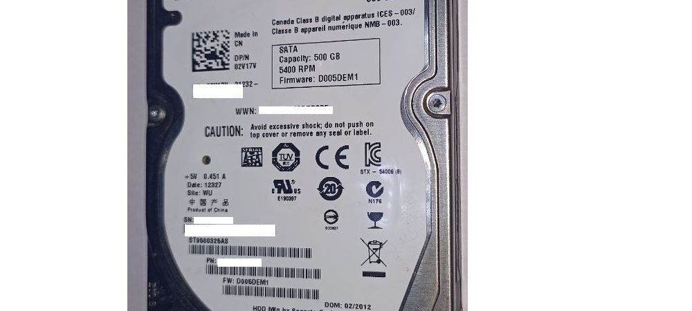 Кейс: Seagate ST9500325AS 2.5